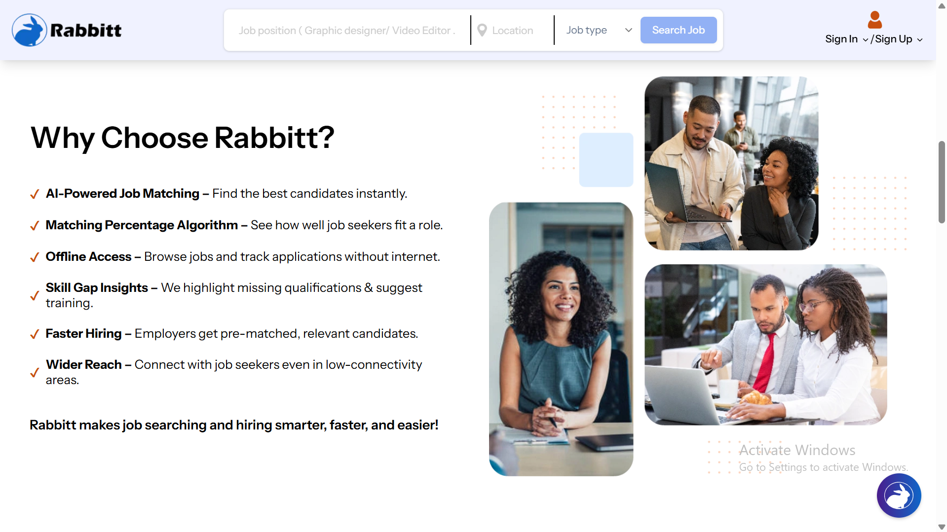 Rabbitt: Job Portal Website Development – picture 3